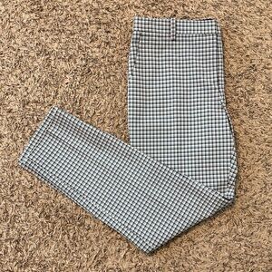 Theory Women’s Glen Plaid Ankle Pants Size 6 – Brown Gray Check Slim Fit Workwea